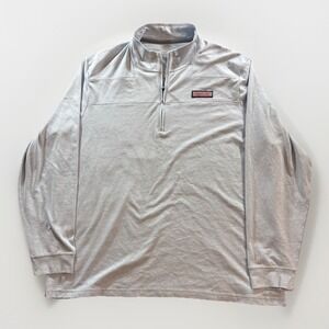 Vineyard Vines Shep Shirt 1/4 Zip Pullover Mens 2XL XXL Gray Golf Jacket Whale